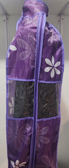 Hanging 3 piece Purple Garment Bags for Closet with Windows - Picture 1 of 7